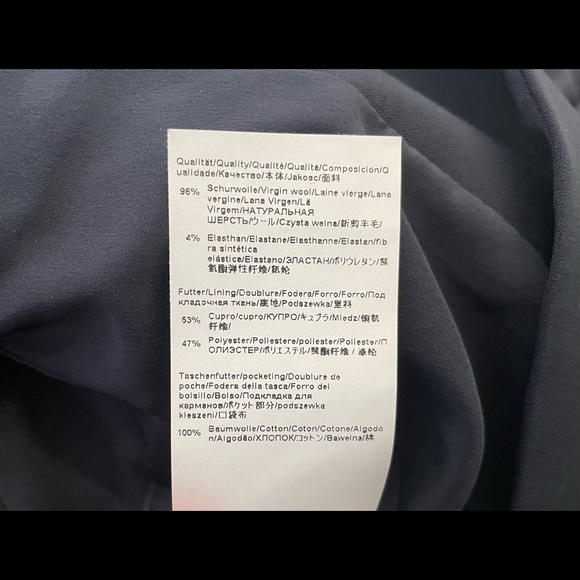 DONATED Hugo Boss Navy light wool PANTS (only) - Picture 3 of 9